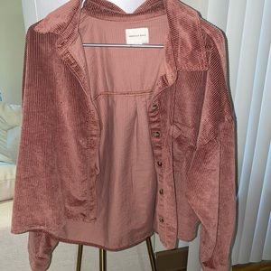 AE cropped corduroy button up